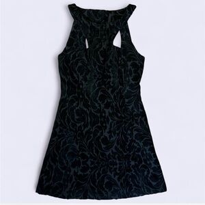 Topshop Black Backless Dress with Intricate Pattern